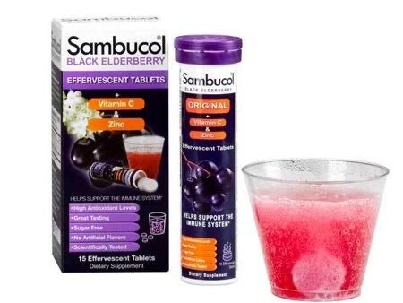 SAMBUCOL + VITAMIN C + ZINC 15 EFFERVESCENT TABLETS Hot on Sale