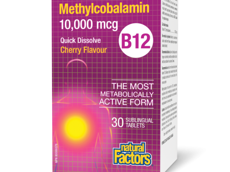 Natural Factors B12 Methylcobalamin   10,000 mcg  30 Sublingual Tablets Cherry Discount