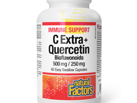 Natural Factors C Extra + Quercetin  Bioflavonoids   500 mg   250 mg  60 Easy Swallow Capsules Hot on Sale