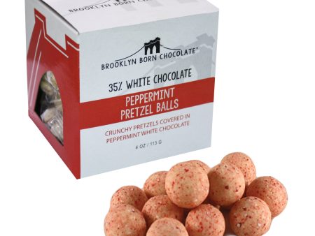 BALLS PRETZEL 113G 35% WHITE CHOCOLATE PEPPERMINT BNY Cheap