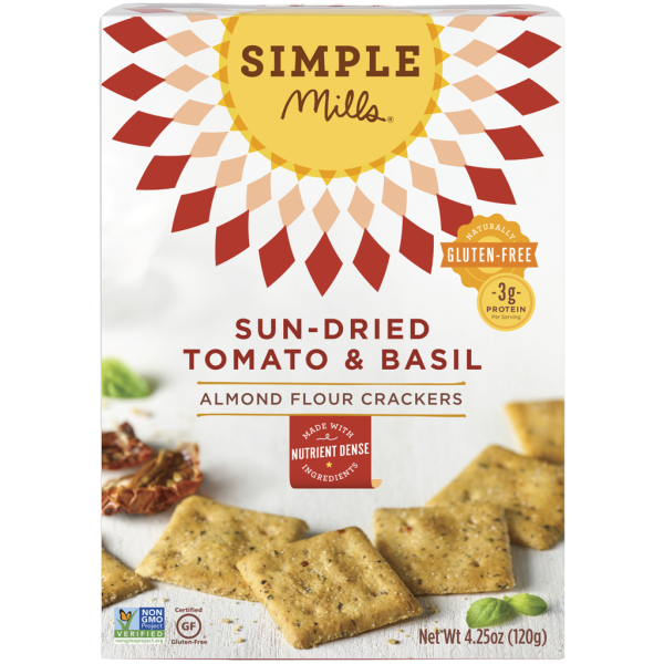 ALMOND FLOUR CRACKERS 120G SUN-DRIED TOMATO & BASIL For Discount