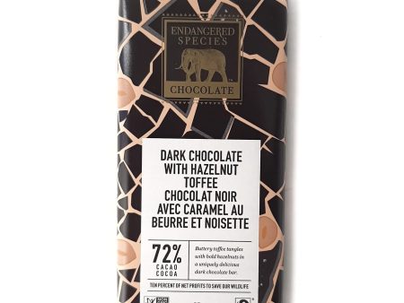 BAR 85G CHOCOLATE 72% HAZELNUT TOFFEE Sale