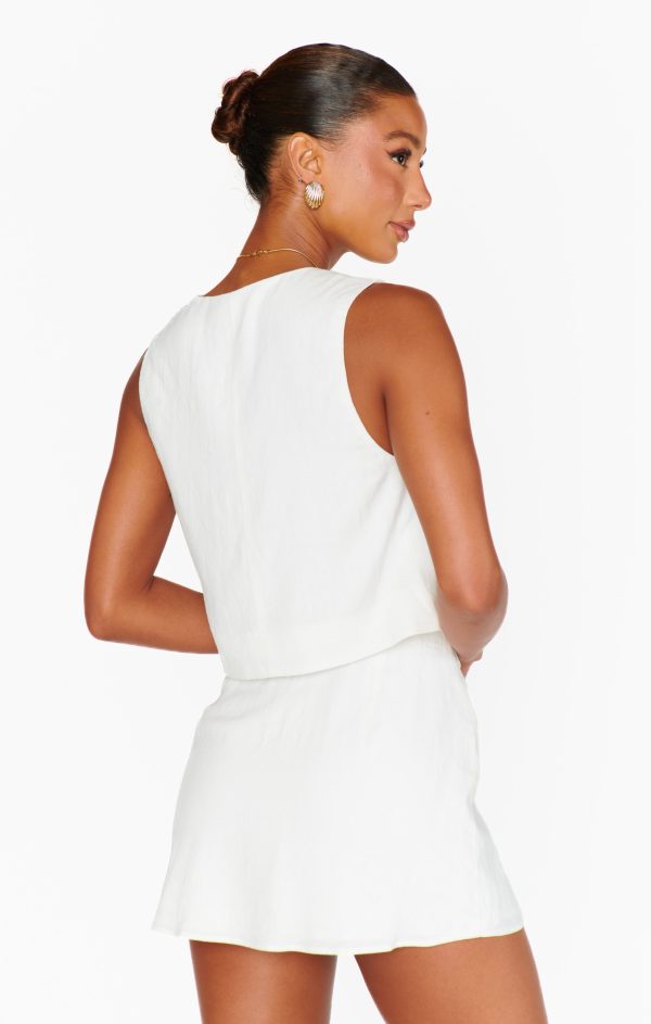 All Night Skort ~ White Linen Online Hot Sale