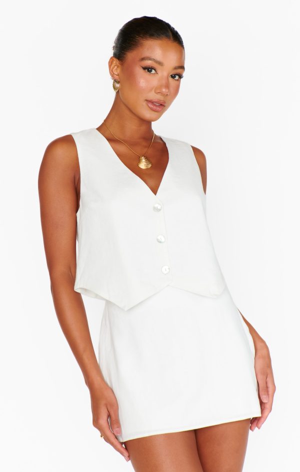 All Night Skort ~ White Linen Online Hot Sale